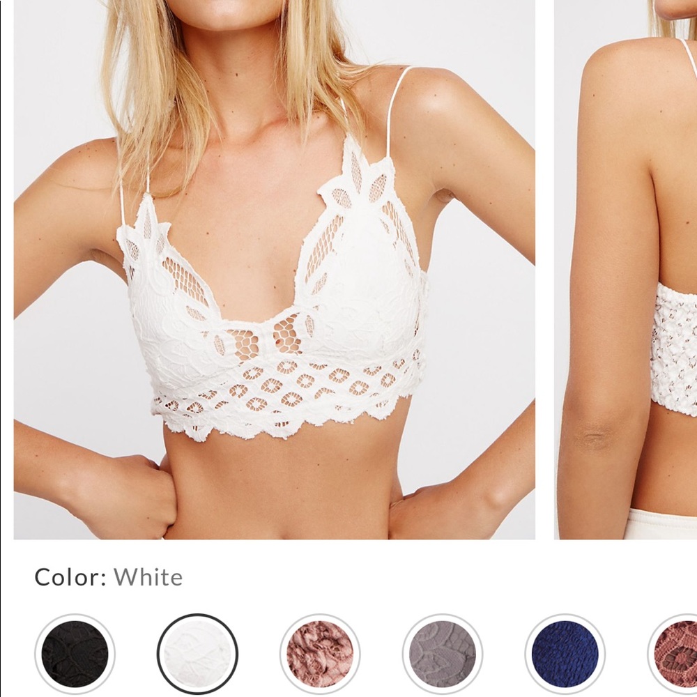 White Free People Adella Lace Bralette
